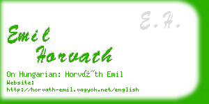 emil horvath business card